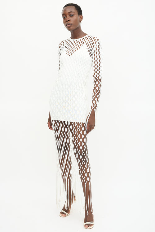 Dion Lee Knit Mesh Fringe Dress