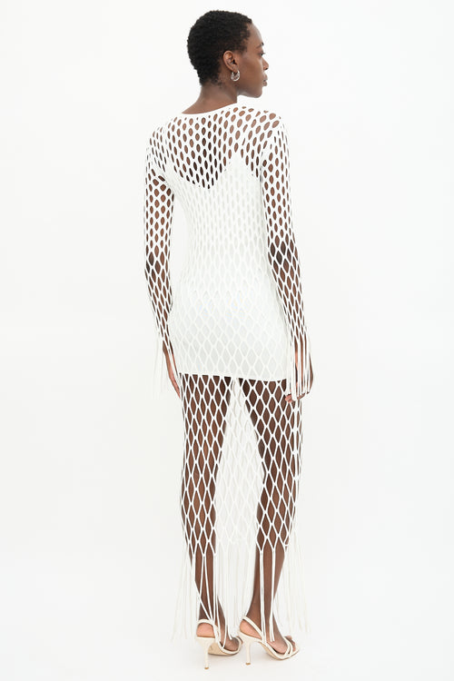 Dion Lee Knit Mesh Fringe Dress