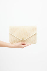 Dior 1970s Cream Monogram Canvas Clutch