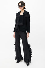 Dior 1990s Black Wool & Lace Shawl Collar Blazer