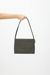 Dior 1999 Khaki Green & Brown Nylon Cannage Shoulder Bag