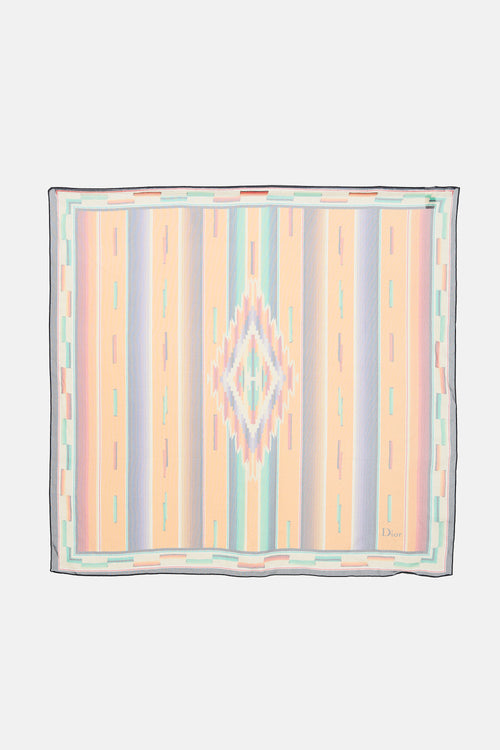 Dior 1998 Silk Aztec Scarf
