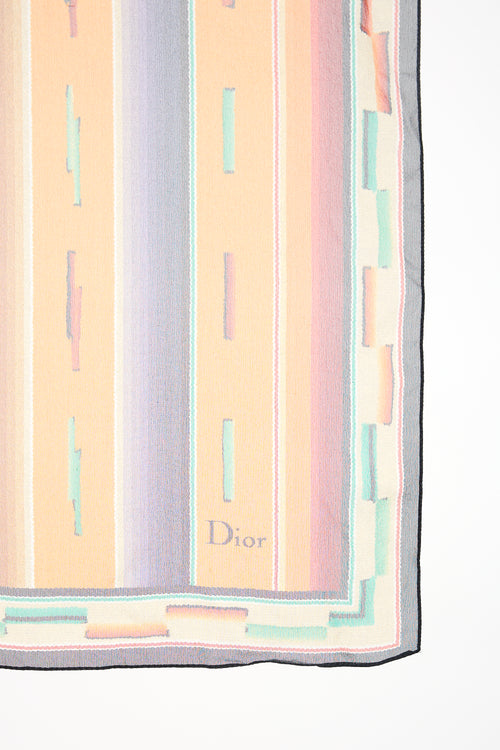 Dior 1998 Silk Aztec Scarf