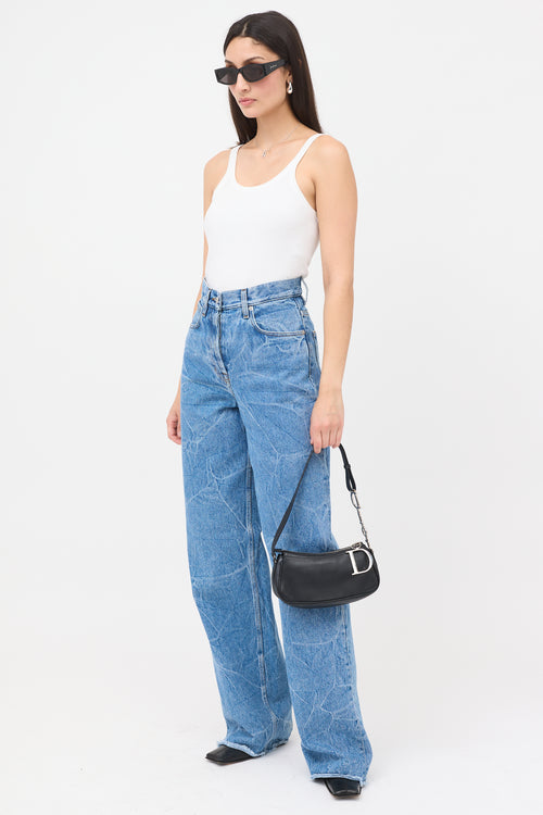 Dior 2005 Leather D-Charm Pochette Bag