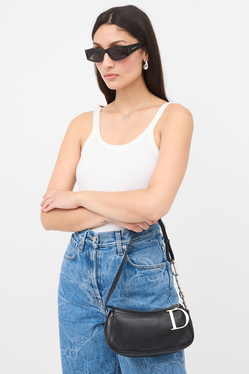 Dior 2005 Leather D-Charm Pochette Bag