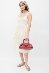 Dior 2005 Red Leather Dectective Bag