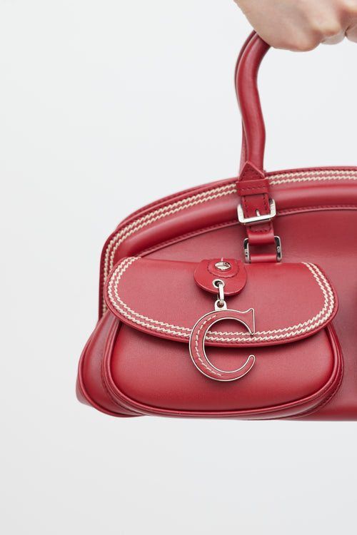Dior 2005 Red Leather Dectective Bag