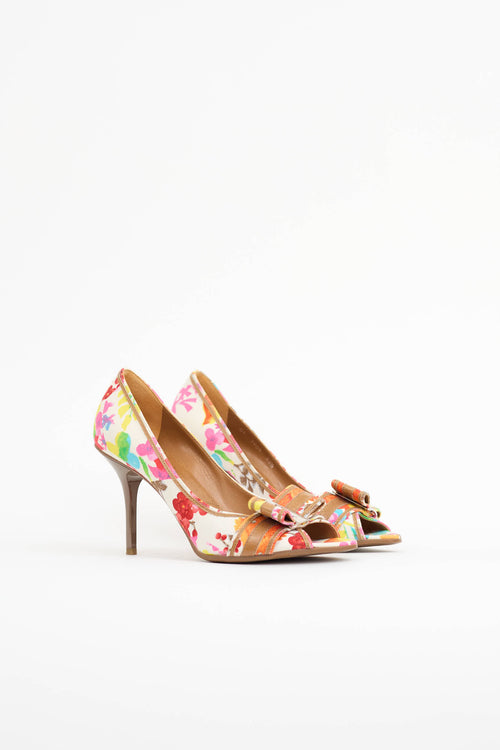 Dior 2007 Floral Peep Toe Pump