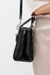 Dior 2009 Black Patent Medium Lady Dior Bag