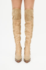 Dior Fall 2010 Beige Leather Thigh High Boot
