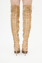 Dior Fall 2010 Beige Leather Thigh High Boot