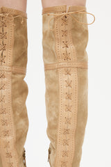 Dior Fall 2010 Beige Leather Thigh High Boot