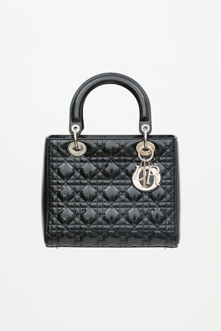 Dior 2010 Patent Leather Medium Lady Dior Bag