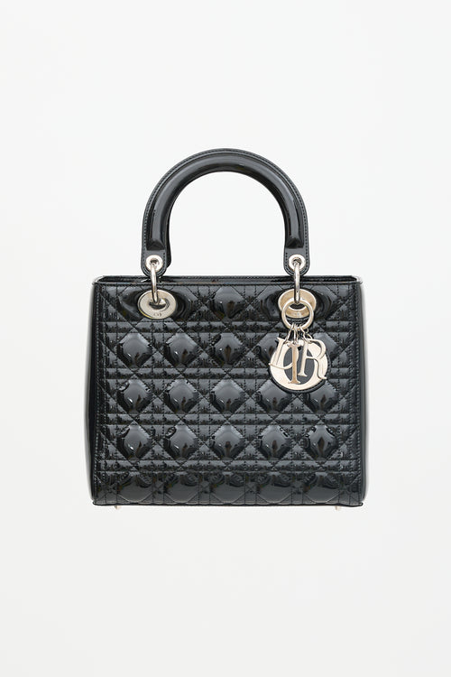Dior 2010 Patent Leather Medium Lady Dior Bag