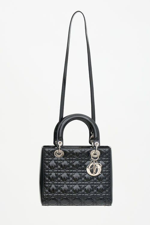Dior 2010 Patent Leather Medium Lady Dior Bag