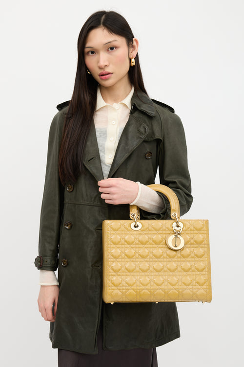 Dior 2010 Patent Cannage Large Lady Dior Bag