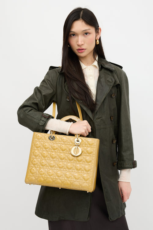 Dior 2010 Patent Cannage Large Lady Dior Bag