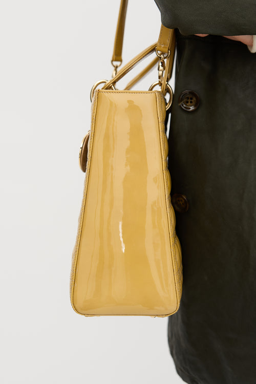Dior 2010 Patent Cannage Large Lady Dior Bag