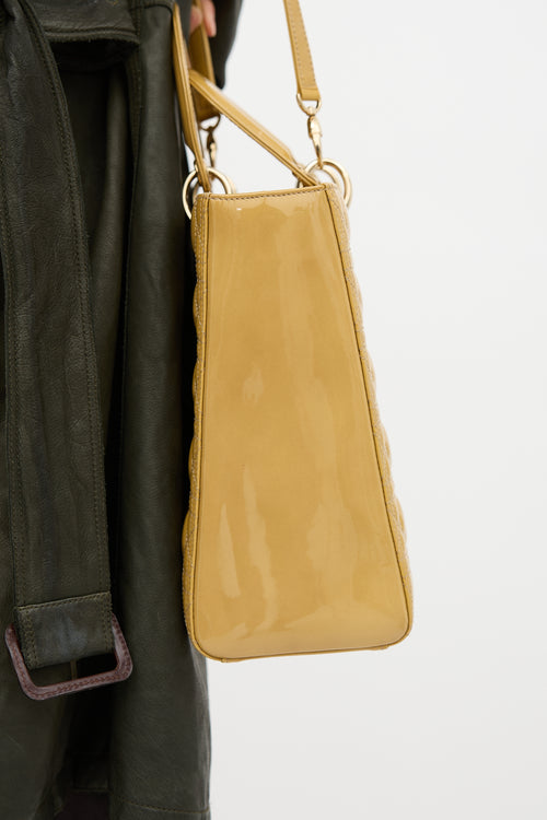 Dior 2010 Patent Cannage Large Lady Dior Bag