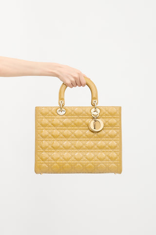 Dior 2010 Patent Cannage Large Lady Dior Bag