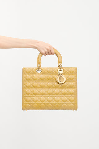 Dior 2010 Patent Cannage Large Lady Dior Bag
