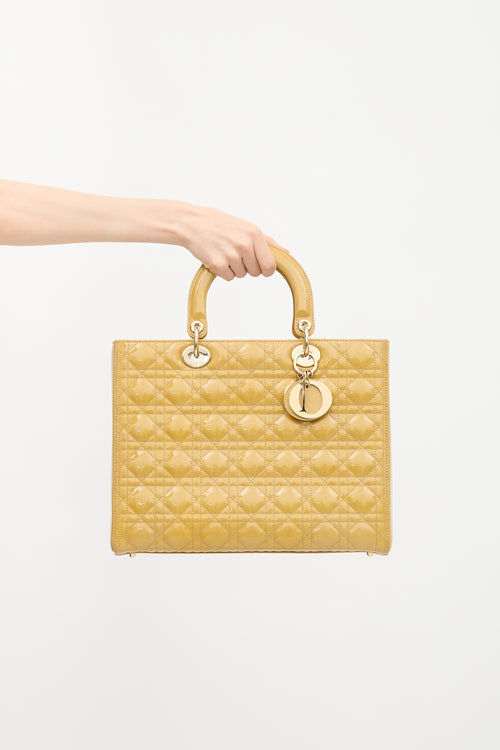 Dior 2010 Patent Cannage Large Lady Dior Bag