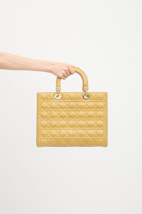 Dior 2010 Patent Cannage Large Lady Dior Bag