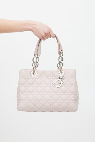 Dior 2011 Pink Quilted Leather Soft Shopping Tote Bag
