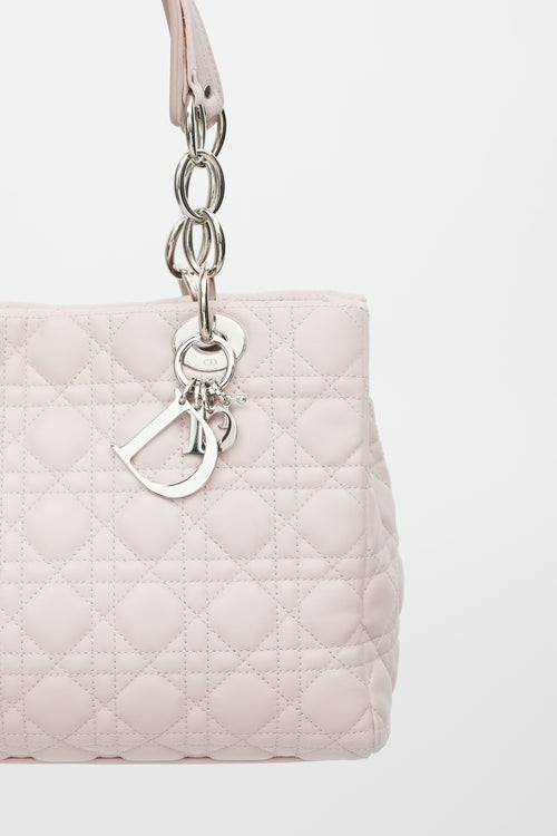 Dior 2011 Pink Quilted Leather Soft Shopping Tote Bag