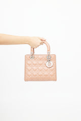 Dior 2012 Dusty Pink Patent Medium Lady Dior Bag