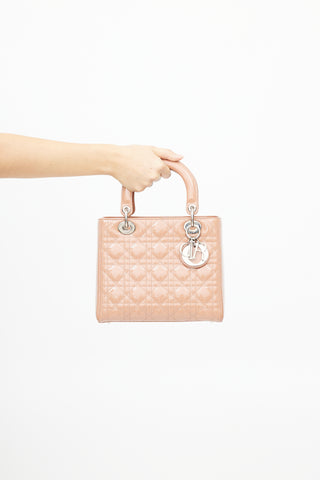 Dior 2012 Dusty Pink Patent Medium Lady Dior Bag