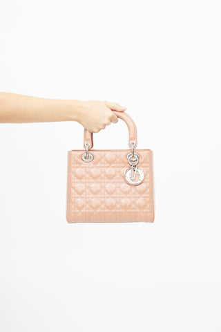 Dior 2012 Dusty Pink Patent Medium Lady Dior Bag