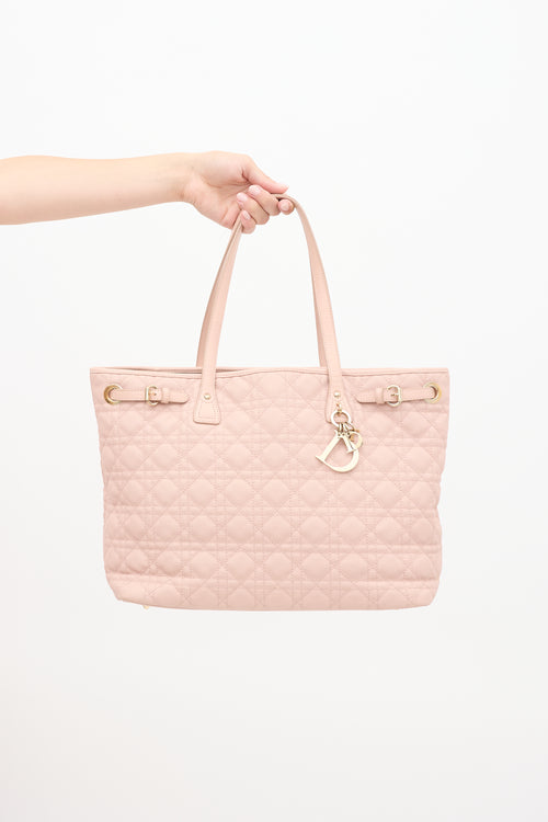 Dior 2012 Pink Cannage Quilted Canvas Panarea Tote