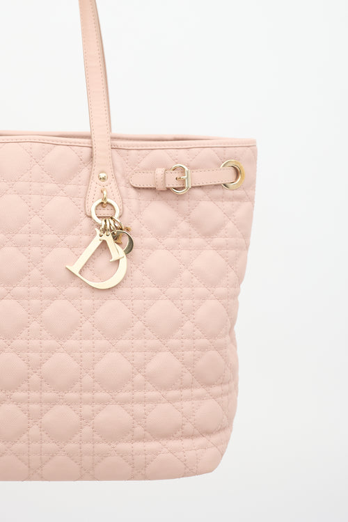 Dior 2012 Pink Cannage Quilted Canvas Panarea Tote