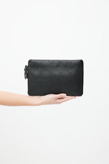 Dior 2014 Black Coated Canvas Rivage Pouch