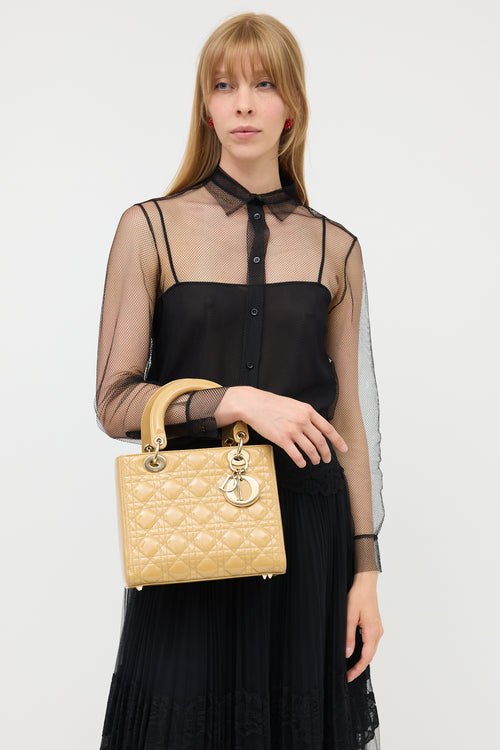 Dior 2014 Patent Medium Lady Dior Bag