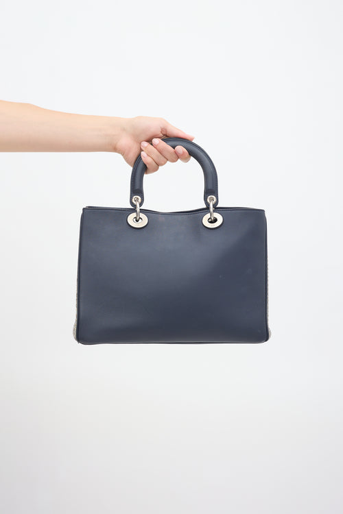 Dior 2015 Navy Leather Medium Diorissimo Tote