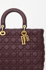 Dior 2018 Leather Large Lady Dior Bag