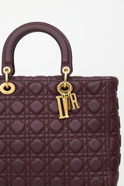 Dior 2018 Leather Large Lady Dior Bag