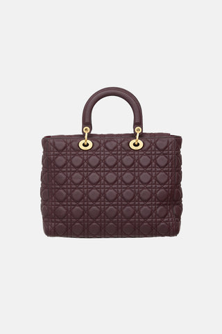 Dior 2018 Leather Large Lady Dior Bag