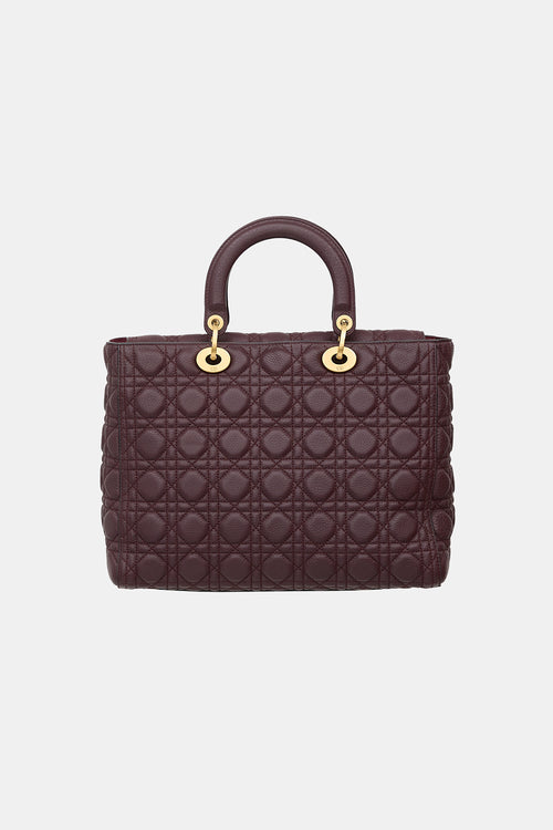 Dior 2018 Leather Large Lady Dior Bag