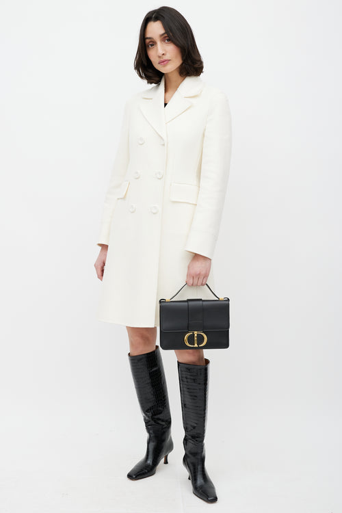 Dior 2019 Black Leather Small 30 Montaigne Shoulder Bag