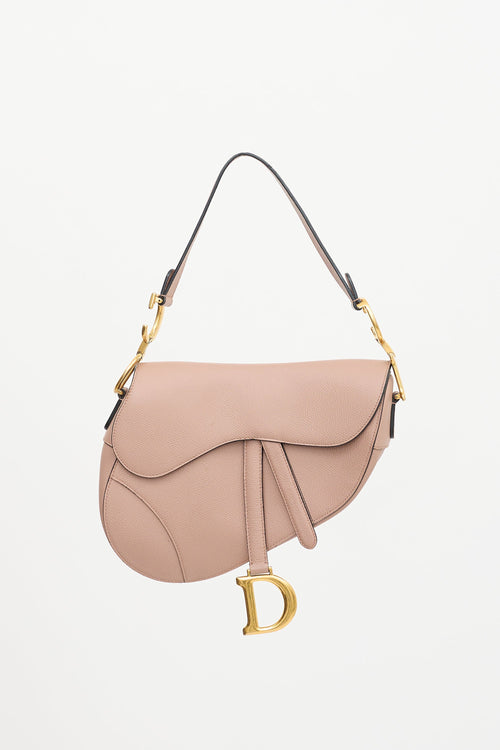 Dior 2019 Grained Leather Saddle Bag