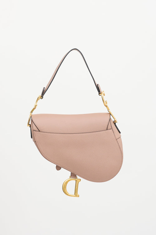Dior 2019 Grained Leather Saddle Bag