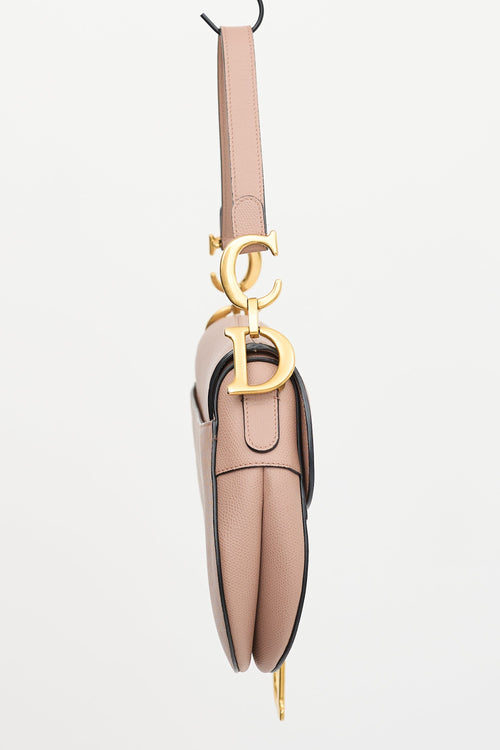 Dior 2019 Grained Leather Saddle Bag