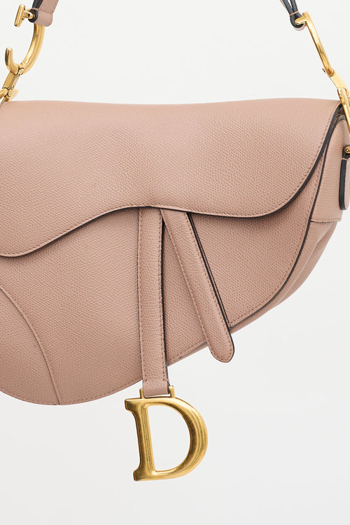 Dior 2019 Grained Leather Saddle Bag