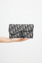 Dior 2020 Navy & Beige Saddle Pouch Crossbody Bag