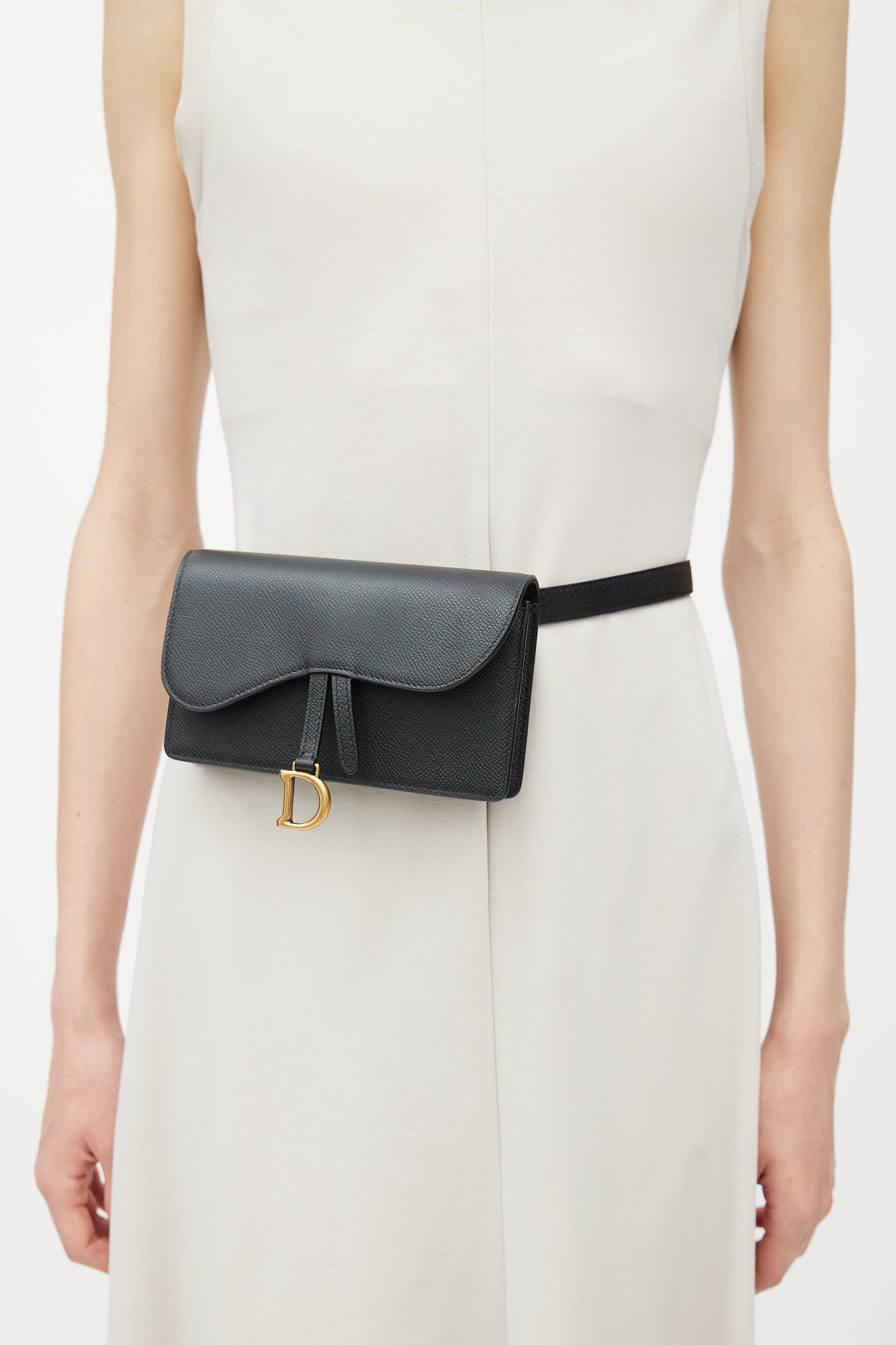 Dior Black Saddle Leather Belt Bag Pony-style calfskin ref.788192