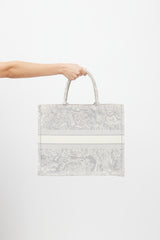 Dior 2021 Grey Canvas Large Toile De Jouy Book Tote