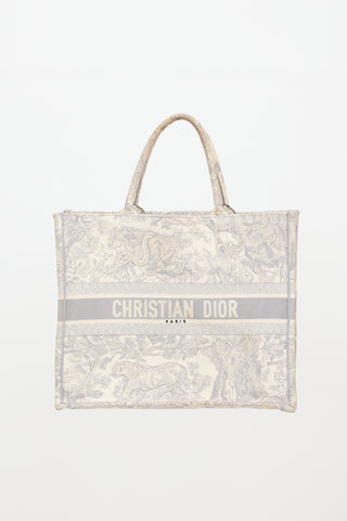 Dior 2021 Large Toile De Jouy Book Tote Bag